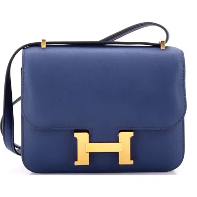 Pre-owned Hermes  Hermes Constance Bag Swift 18 In Blue