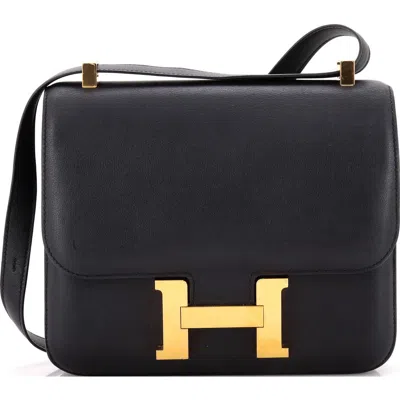 Pre-owned Hermes  Hermes Constance Bag Swift 24 In Black