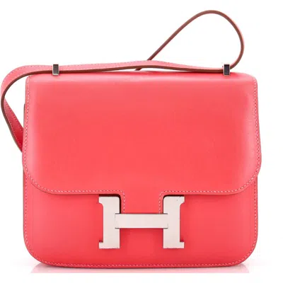 Pre-owned Hermes  Hermes Constance Bag Tadelakt 18 In Pink