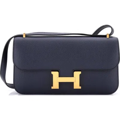 Pre-owned Hermes  Hermes Constance Elan Nm Bag Epsom 25 In Blue