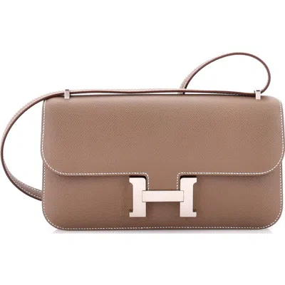 Pre-owned Hermes  Hermes Constance Elan Nm Bag Epsom 25 In Blue