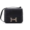 Pre-owned Hermes  Hermes Constance Marquette Bag Monsieur With Lizard 18 In Black