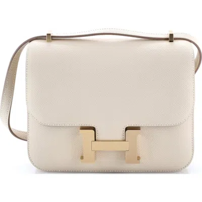 Pre-owned Hermes  Hermes Constance Nm Bag Epsom 18 In White