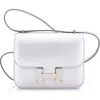 Pre-owned Hermes  Hermes Constance Nm Bag Metallic Chevre Chamkilight 18 In Silver
