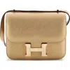 Pre-owned Hermes  Hermes Constance Nm Bag Metallic Chevre Chamkilight 18 In Gold