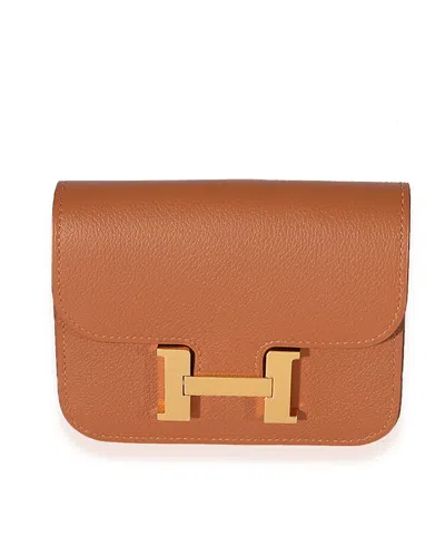 Pre-owned Pre-owned Hermes  Hermes Constance Slim Compact Leather Handbag In Brown