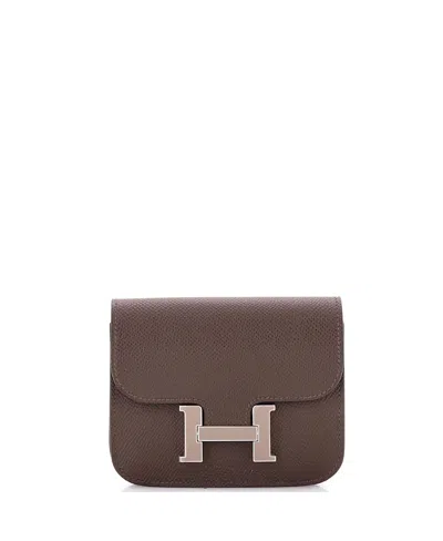 Pre-owned Pre-owned Hermes  Hermes Constance Slim Wallet Epsom In Brown