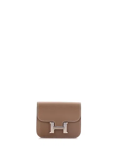 Pre-owned Pre-owned Hermes  Hermes Constance Slim Wallet Epsom In Gray
