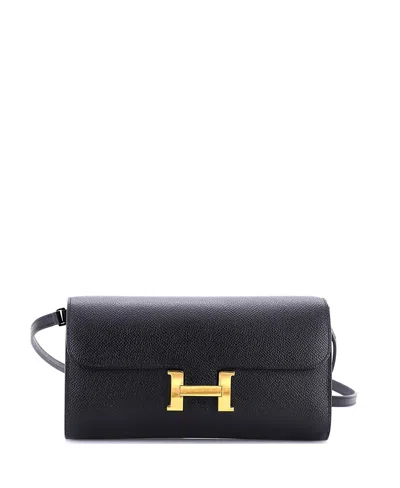 Pre-owned Pre-owned Hermes  Hermes Constance To Go Clutch Wallet Epsom In Black