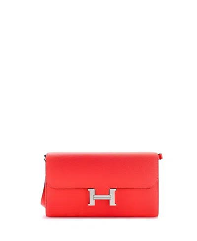 Pre-owned Pre-owned Hermes  Hermes Constance To Go Handbag Wallet Epsom In Orange