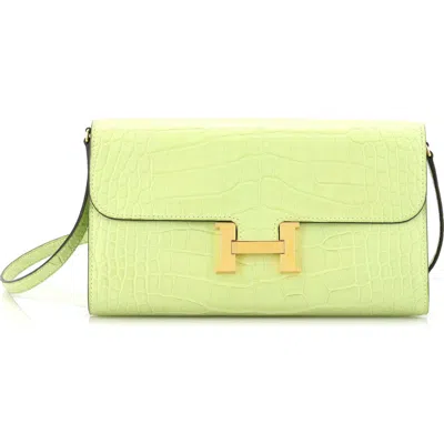 Pre-owned Hermes  Hermes Constance To Go Wallet Alligator