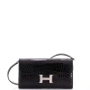 Pre-owned Hermes  Hermes Constance To Go Wallet Alligator In Black