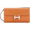 Pre-owned Hermes  Hermes Constance To Go Wallet Epsom In Brown