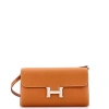 Pre-owned Hermes  Hermes Constance To Go Wallet Epsom In Gold