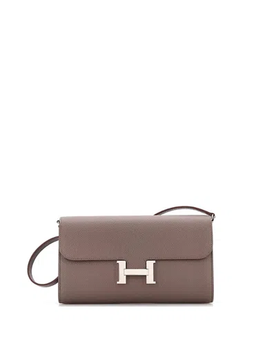 Pre-owned Pre-owned Hermes  Hermes Constance To Go Wallet Epsom In Gray