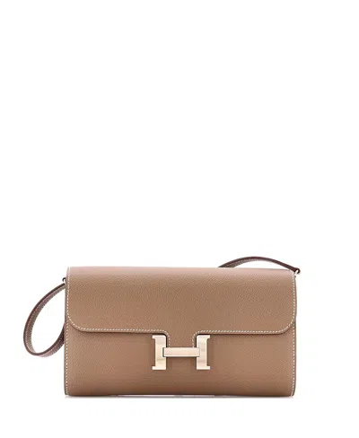 Pre-owned Pre-owned Hermes  Hermes Constance To Go Wallet Epsom In Gray