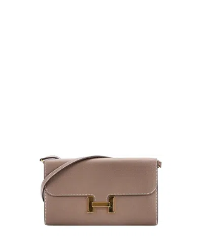 Pre-owned Pre-owned Hermes  Hermes Constance To Go Wallet Evercolor In Gray
