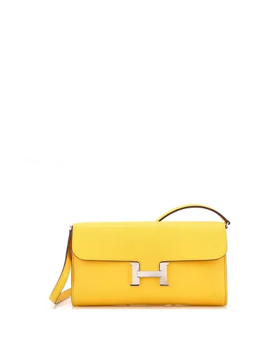 Pre-owned Pre-owned Hermes  Hermes Constance To Go Wallet Evercolor In Yellow
