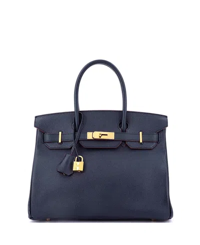 Pre-owned Pre-owned Hermes  Hermes Contour 30 Handbag Blue Epsom With Gold Hardware