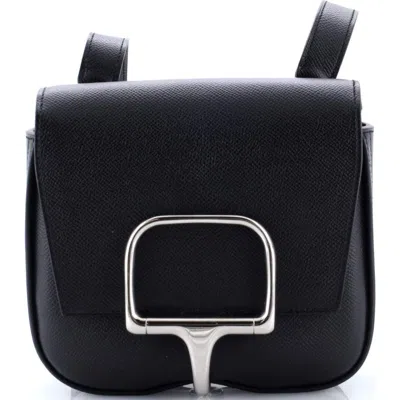 Pre-owned Hermes  Hermes Della Cavalleria Shoulder Bag Epsom Mini In Black