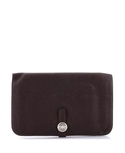 Pre-owned Pre-owned Hermes  Hermes Dogon Duo Combined Wallet Leather In Brown