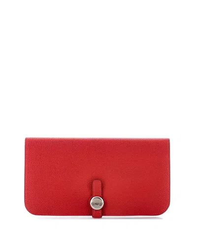 Pre-owned Pre-owned Hermes  Hermes Dogon Recto Verso Wallet Leather In Red