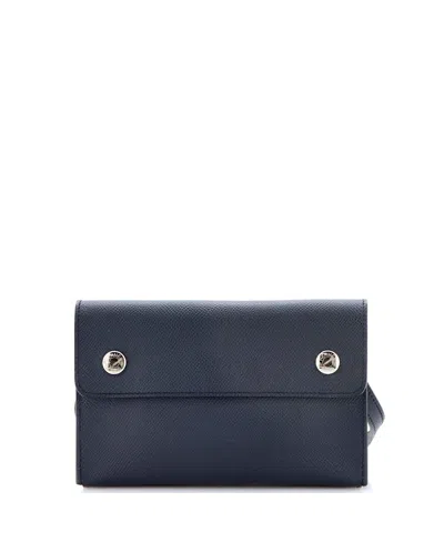 Pre-owned Pre-owned Hermes  Hermes Double Snap Pochette Crossbody Epsom In Blue