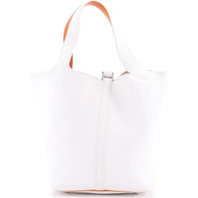 Pre-owned Hermes  Hermes Eclat Picotin Lock Bag Clemence Mm In Pink