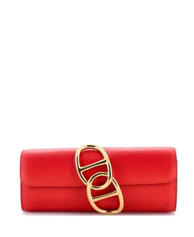 Pre-owned Pre-owned Hermes  Hermes Egee Clutch Evercolor In Red