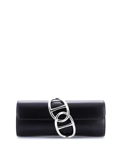 Pre-owned Pre-owned Hermes  Hermes Egee Clutch Tadelakt In Black