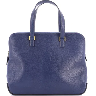 Pre-owned Hermes  Hermes Escapade Tote Chevre De Coromandel In Blue