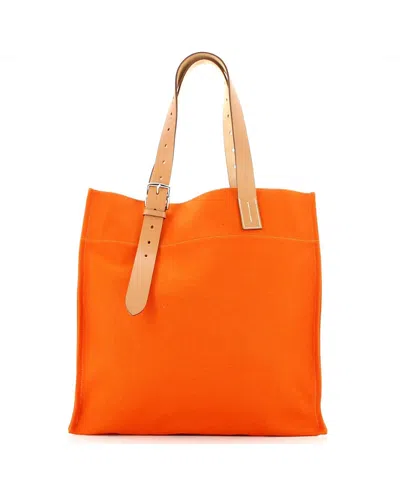 Pre-owned Pre-owned Hermes  Hermes Etriviere Shopping Tote Toile And Leather
