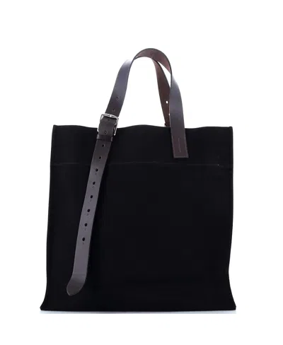 Pre-owned Pre-owned Hermes  Hermes Etriviere Shopping Tote Toile And Leather In Black/ Brown