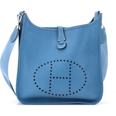 Pre-owned Hermes  Hermes Evelyne Bag Gen I Clemence Pm In Blue
