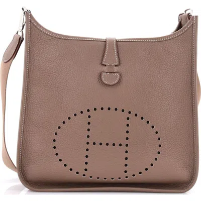 Pre-owned Hermes  Hermes Evelyne Bag Gen I Clemence Pm In Brown