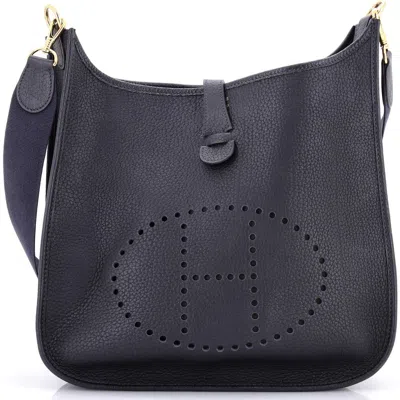 Pre-owned Hermes  Hermes Evelyne Bag Gen I Fjord Gm In Blue