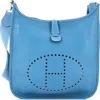 Pre-owned Hermes  Hermes Evelyne Bag Gen Iii Clemence Gm In Blue
