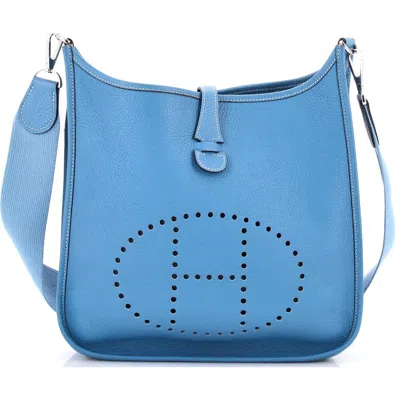 Pre-owned Hermes  Hermes Evelyne Bag Gen Ii Clemence Pm In Blue