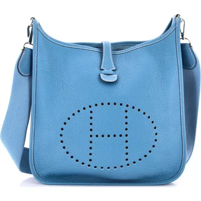 Pre-owned Hermes  Hermes Evelyne Bag Gen Ii Clemence Pm In Blue