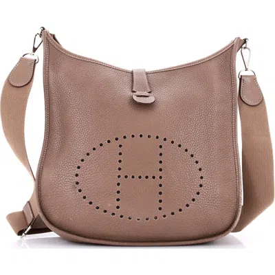 Pre-owned Hermes  Hermes Evelyne Bag Gen Iii Clemence Gm In Brown
