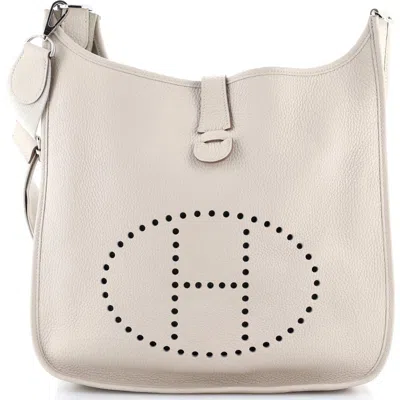 Pre-owned Hermes  Hermes Evelyne Bag Gen Iii Clemence Gm In Neutral