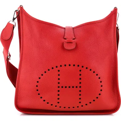 Pre-owned Hermes  Hermes Evelyne Bag Gen Iii Clemence Gm In Red