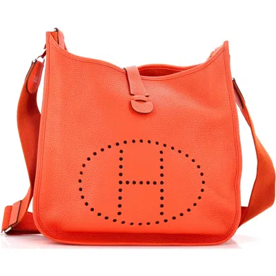 Pre-owned Hermes  Hermes Evelyne Bag Gen Iii Clemence Gm In Red