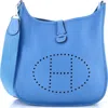 Pre-owned Hermes  Hermes Evelyne Bag Gen Iii Clemence Pm In Blue