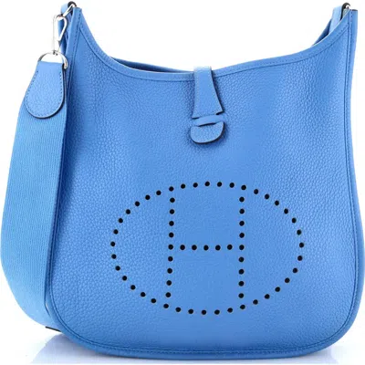 Pre-owned Hermes  Hermes Evelyne Bag Gen Iii Clemence Pm In Blue