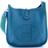Pre-owned Hermes  Hermes Evelyne Bag Gen Iii Clemence Pm In Blue