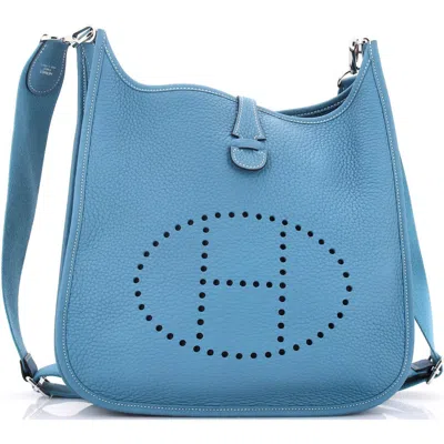 Pre-owned Hermes  Hermes Evelyne Bag Gen Iii Clemence Pm In Blue