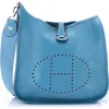 Pre-owned Hermes  Hermes Evelyne Bag Gen Iii Clemence Pm In Blue