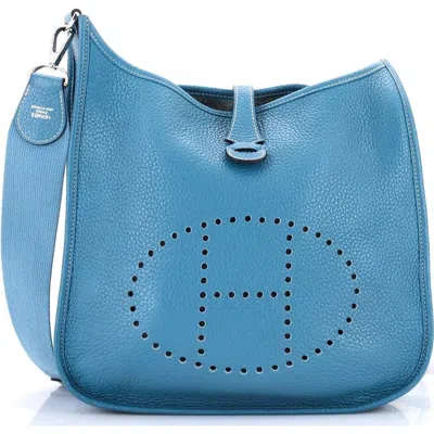 Pre-owned Hermes  Hermes Evelyne Bag Gen Iii Clemence Pm In Blue