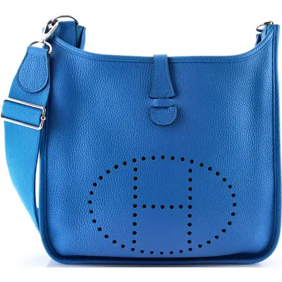 Pre-owned Hermes  Hermes Evelyne Bag Gen Iii Clemence Pm In Blue